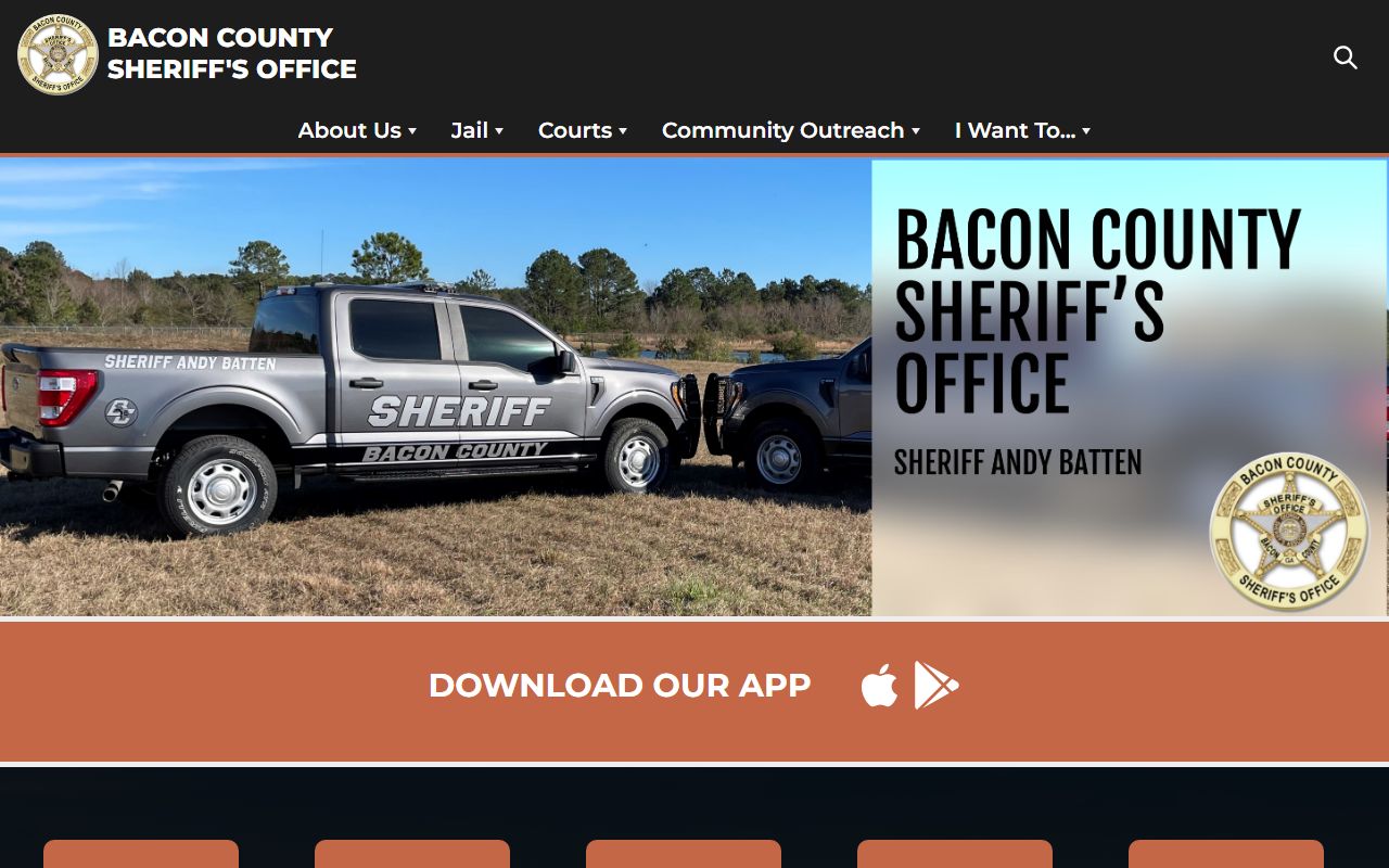 Bacon County Sheriff's Office official website for jail mugshots and inmate search