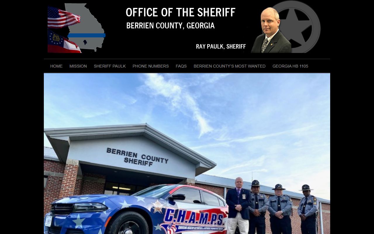 Berrien County Sheriff's Office official website for jail mugshots