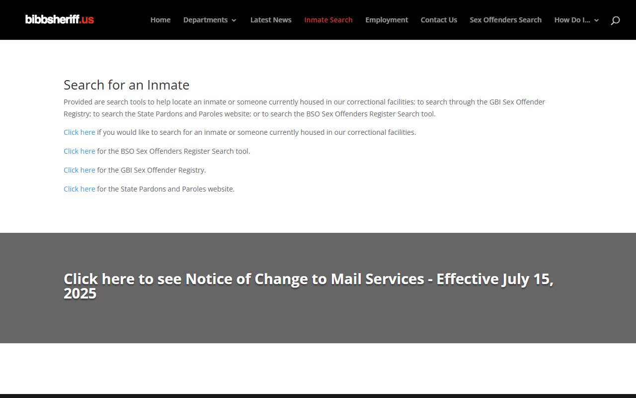 Alternative Bibb County inmate search for jail mugshot records