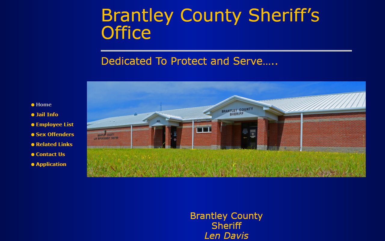 Brantley County Sheriff's Office official website for jail mugshots