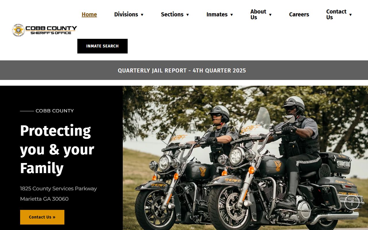 Cobb County Sheriff's Office official website for jail mugshots