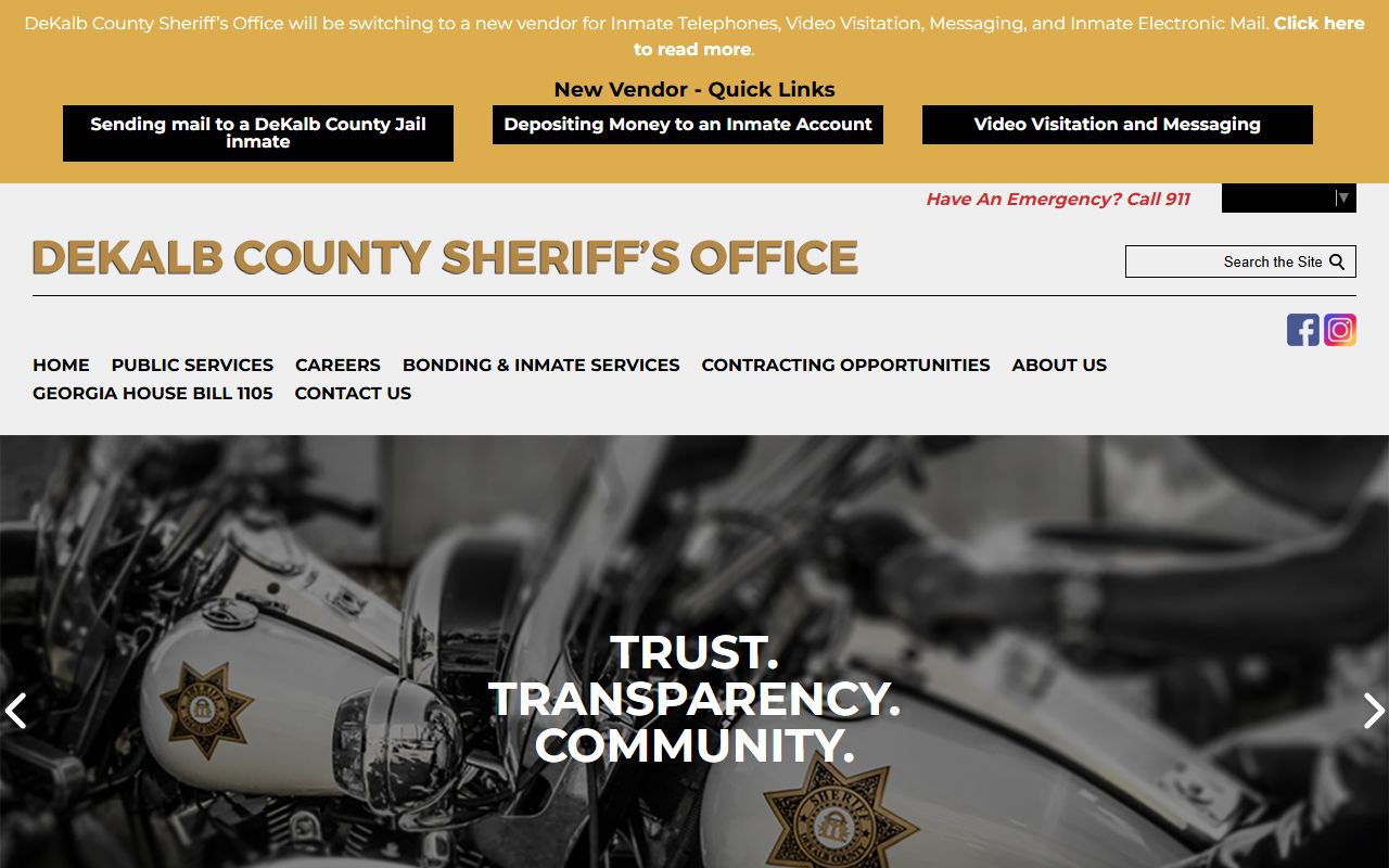 DeKalb County Sheriff's Office official website for jail mugshots