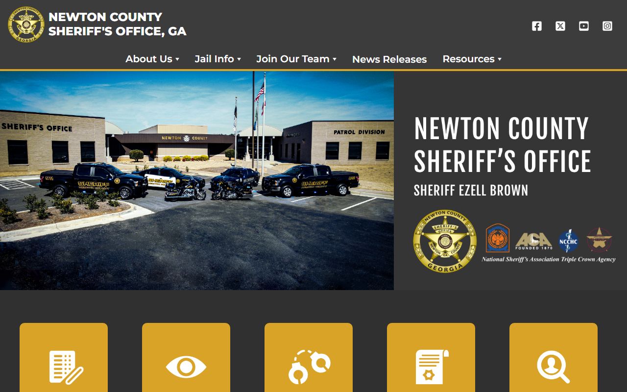 Newton County Sheriff's Office official website for jail mugshots