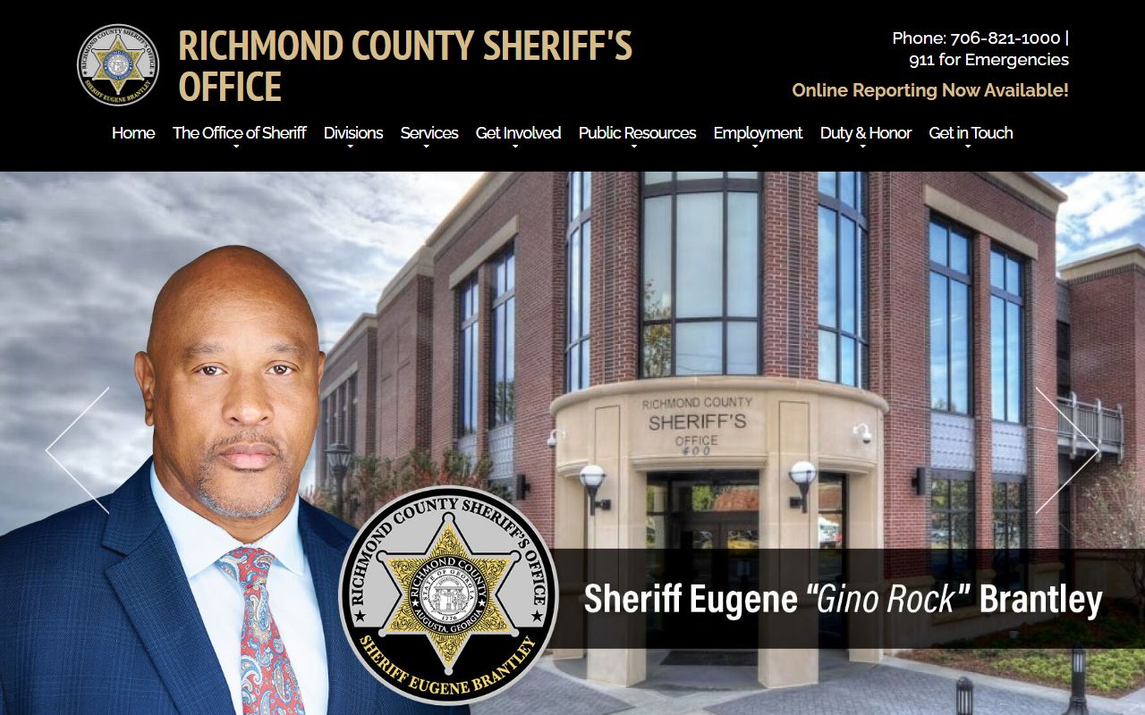 Richmond County Sheriff's Office official website for jail mugshots
