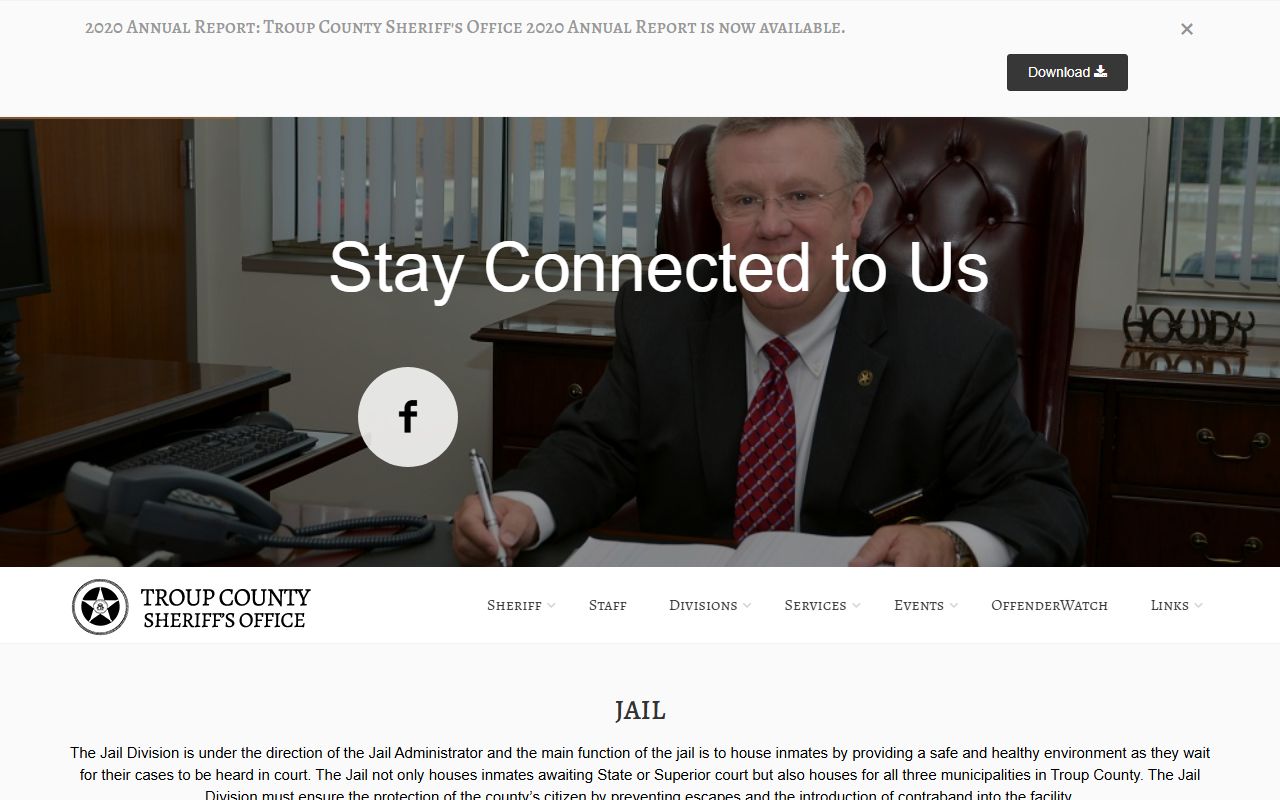 Troup County Sheriff jail page for inmate search and jail mugshots